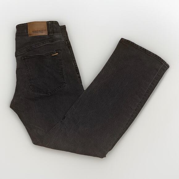 Volcom Solver Modern Straight Jeans Black Denim Men’s 32x30 Casual Skate - Picture 1 of 6